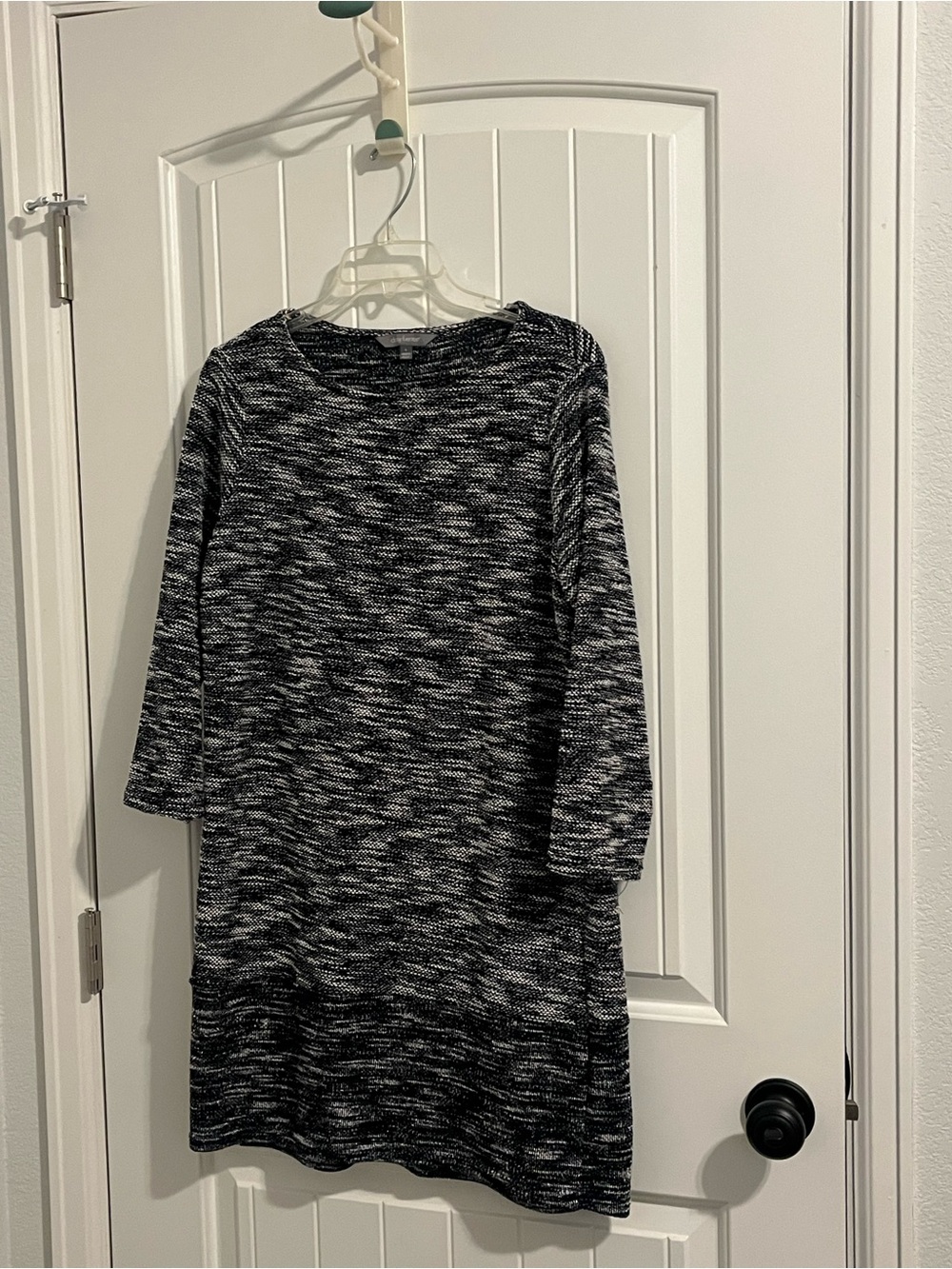 Daisy Fuentes Black and White Marled Knit Top